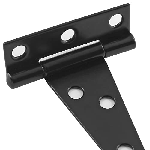 Murtenze 6Pack 2 Inch Black T-Strap Shed Hinge,Barn Door Hinges Heavy Duty Gate Strap Hinge T Hinges for Barn Door, Shed or Wooden Fences - Image 5