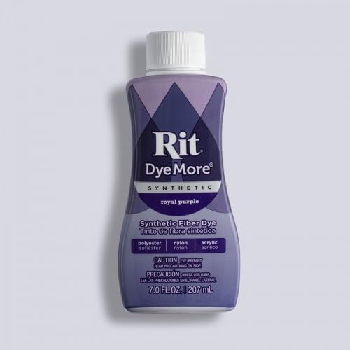 Synthetic Fibre Dye, Liquid, for Polyester, Nylon and Acrylic, 207ml, Multiple Colours (Royal Purple)