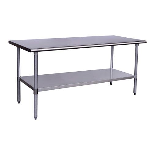 Kratos Commercial Worktable, All-Stainless Steel Kitchen Prep Table with Undershelf, 72