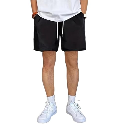 Short de sport homme noir grande taille 1XL coupe d'été légère