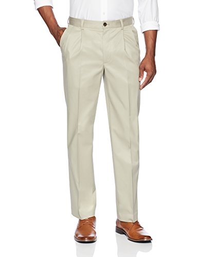 Amazon Brand - Buttoned Down Men's Relaxed Fit Pleated Non-Iron Dress Chino Pant