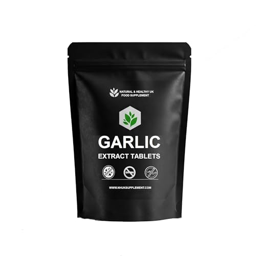Garlic - 120 Tablets - 100mg Extract Equivalent to 10,000mg raw Garlic per Tablet - Flat Pack - Vegan Friendly