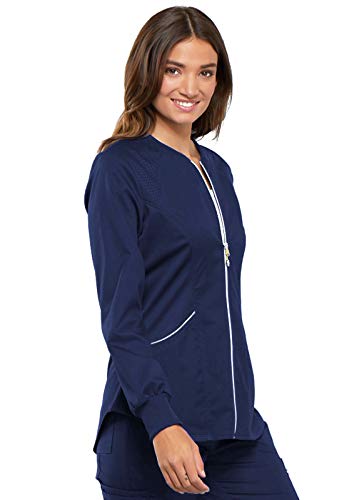Cherokee Luxe Sport Women Warm Up Scrubs Jacket Zip Front CK300