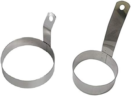 Handcrafted Stainless Steel Round Egg Ring Set of 2 with Handle