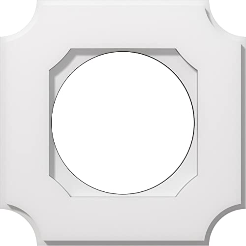 Image of Ekena Millwork CMP12LE-07000 Locke Architectural Grade PVC Contemporary Urethane Ceiling Medallions 12 inchOD x 7 inchID x 7 inchC x 1 inchP