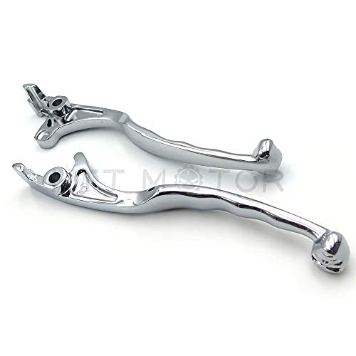 Httmt Mt241-010- Chrome Brake Clutch Skull Hand Levers Compatible With Kawasaki Vulcan 1500 1600 2003-2008 #TOP2