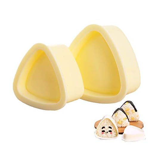Onigiri Mold Triangle, 2 Pieces Rice Ball Mold Makers, Triangle Sushi Mold for Bento or Japanese Boxed Meal Children Bento by HAGBOU (Beige)