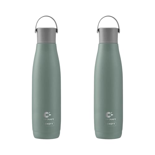 Image of Clay Craft VACBOTT Fresco Double Walled 18 Hours Hot and 24 Hours Cold Water Bottle-800ML, 2-Piece(Froest Green) Leak Proof|Easy To Carry|Gym Bottle|Home|Kitchen|Hiking|Travel Bottle|BIS Certified
