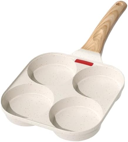 YASHE Poêle à Pancakes Induction 4 Trous, Non Toxique Poêle à Œuf...