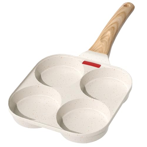 YASHE 4 Cup Nonstick Egg Pan Induction Ready Non-Toxic Egg Frying Pan