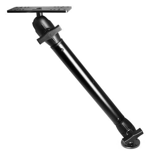 1.5' / C Size Ball Aluminum Fish Finder Mount with Extension(18.3') Arm, Marine Electronic/Depth Finder Mount for Boat, 360° Rotation, Compatible with Garmin, Lowrance, Humminbird and More