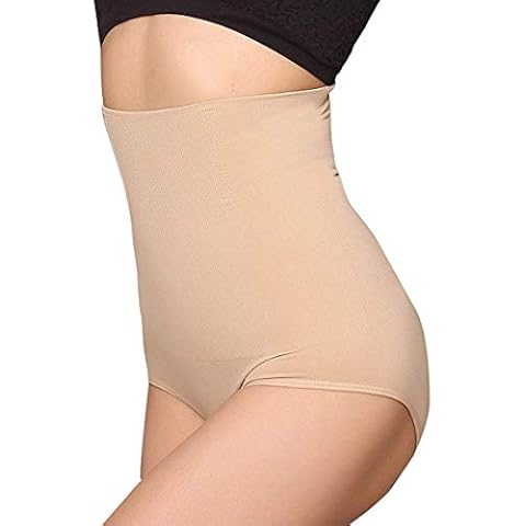 ANGOOL Hi-Waist Tummy Control Knickers Seamless Waist Cincher Shapewear for Women , Beige, Large Cover