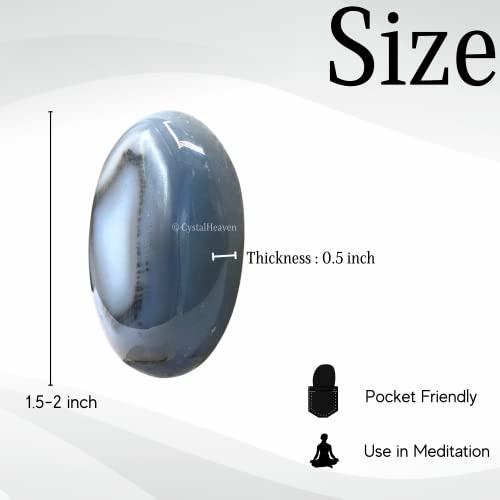 Image of Crystal Heaven Certified Dendrite Agate Crystal Palm Pebbles Stones For Anxiety Stress Relief Massage-Aaa Grade Original Healing Gemstone Agate Palm Stone For Yoga Meditation Spiritual Reiki Feng Shui