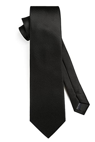 HISDERN Plaid Checkered Tie Handkerchief Woven Classic Formal Men's Necktie & Pocket Square Set