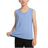 Tank Tops Boys Crew Neck Sleeveless Athletic Vest Soft Breathable Underwear for Kids Casual Summer 2026 Size 1-15T Blue boy Shirts Size 3-4
