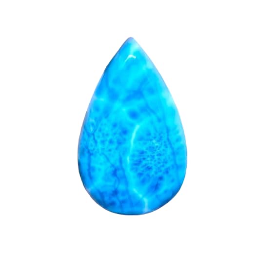 Larimar véritable forme poire 37mm pour réparer ou créer un bijou