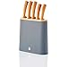 Swan Nordic Ceppo Portacoltelli con Set di 5 Coltelli da Cucina, Acciaio Inox, Manici Ergonomici Effetto Legno, Coltello da Cucina, Pane, Multiuso, per Sfilettare, Spelare, Portacoltelli Grigio