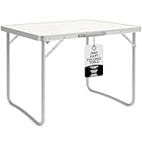 ZENO Folding Table 2.6ft | Standing Table for Camping | Hiking | Picnic Table | Aluminium Alloy Office Computer Desks with Carry Handle | 80CM - Image 1