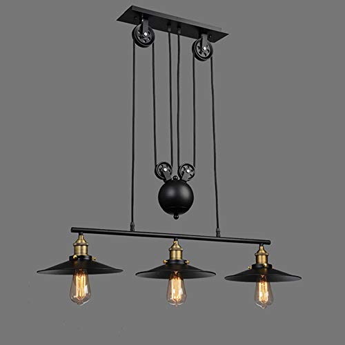 Lámpara de techo , LED Lámpara de araña moderna, industrial V Integrabilieres Polea Colgante Lighting Lighting Fixture Compatible with la mesa de la piscina Casa de campo Cocina Isla Barra Retro Colga