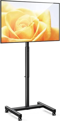 AM alphamount Support TV au Sol pour téléviseurs 13 à 50 Pouces Plasma/LED/LCD/OLED Incurvés & Plats avec Inclinaison, Support TV sur Pied Réglable en...