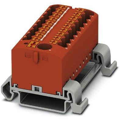 3273246, Distribution Block, Horiz. Alignment/Supply, 1row 19-Conn, 690V 24A, PTFIX 6/18X2,5-NS35A RD