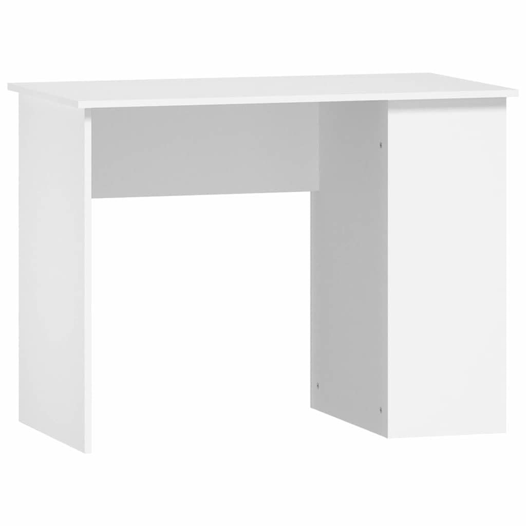 Biurko białe 100 x 55 x 75 cm, materiał drewnopochodny z 2 półkami