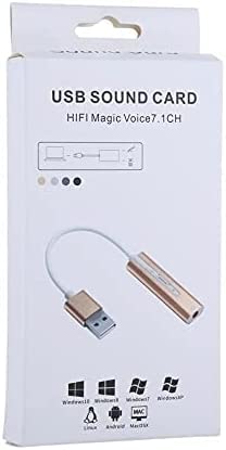 Image of USB Sound Card for Laptop PC with Hi-Fi Magic Voice 7.1CH Audio Card Adapter, USB to Jack 3.5mm Earphone Microphone Speaker (Multicolor)