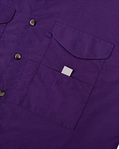 Image of Alimens & Gentle Short Sleeve Fishing Shirt Wicking Fabric Sun Protection Casual Button Down Shirts
