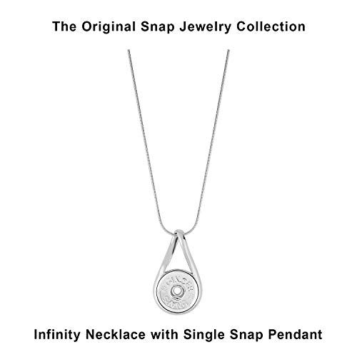 Ginger Snaps Infinity Necklace | Interchangeable, Customizable & Adjustable Snap Jewelry Collection | Button Charms for Necklaces, Bracelets & Rings | Standard Size | SN92-564