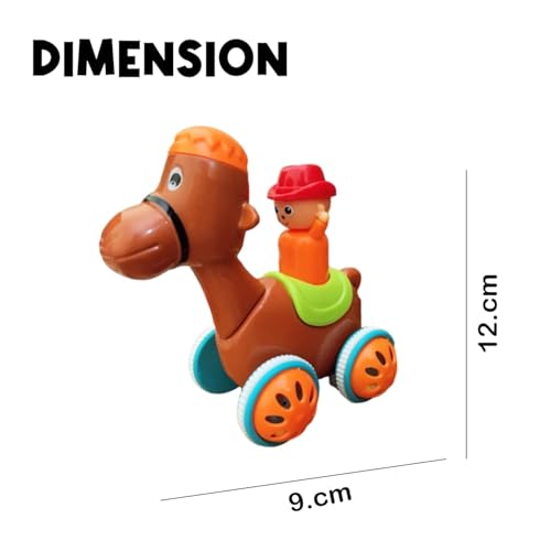 Image of ToyBharat Pressing Go Small Camel is a Multicolour Push N Go Gift Toy with Realistic Animal Design. Made in India with Safe, Non-Toxic Materials-Perfect for Indoor and Play for Kids Aged 1-6 Years.