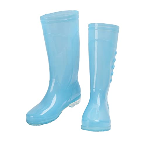 Gadpiparty Transparent High Rain Boots for Women Pvc Rain Shoes with Durable Sole for Comfort and Traction Easy to Wear and Clean for Wet Conditions