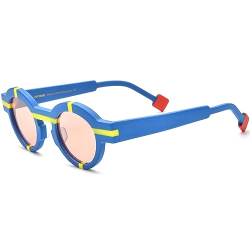 Image of HEPIDEM Matte Acetate Vintage Retro Round Polarized Sunglasses for Women UV400 UV Protection Sun Glasses