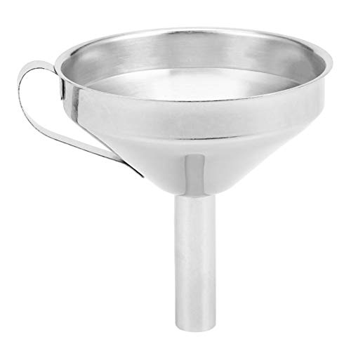 Sarngk Embudo de cocina de acero inoxidable con filtro extraíble para transportar bobinado y líquidos, añadir confituras y mermeladas a contenedores de almacenamiento de 10 cm