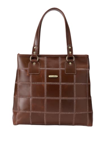 Image of Celtic Genuine Leather Tote Bag for Women | Multi Panel Design Spacious Shoulder Handbag for Office Work and Daily Use | Fits Up to 13 Inch Laptop | Multi Color | Gift for Women