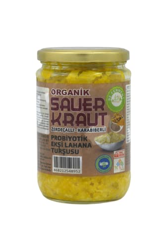 Organik Fermente Turşu Organik Sauerkraut Zerdeçallı, Karabiberli Ekşi Lahana Turşusu 660 g