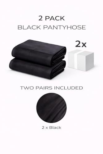 Image of PIOGOWE 2 Pack Women's Sheer Tights, 20D Breathable Pantyhose with 40D Reinforced Top, High-Stretch Waist, Run-Resistant
