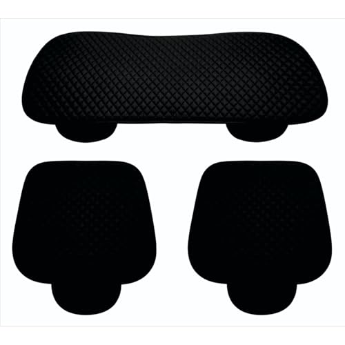 Image of AURAFRESH Car Seat Protector Cushions Cover, Airbag friendaly. (Black, 3PC Front& Rear SEAT)