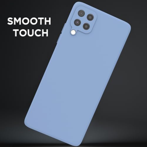 Image of Outlouders Back Cover for Samsung Galaxy M32 4G / M32 Prime / F22 4G | Camera Protection | Durable Soft Matte Silicone Bumper Case (Aqua Blue)