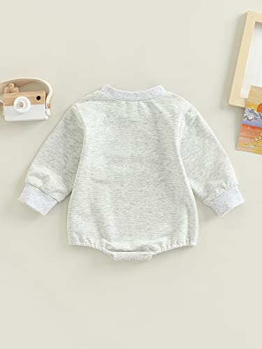 Baby Boy Girl Football Season Romper Sweatshirt Long Sleeve Letters Print One Piece Bodysuit Fall Winter Outfit3