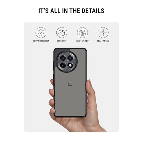 Image of DailyObjects Frosted Clear Protective Case Cover Compatible with OnePlus 13R |Camera & Body Protection|Anti Shock,Scratch Resistant|Precise Cutouts Design-Black