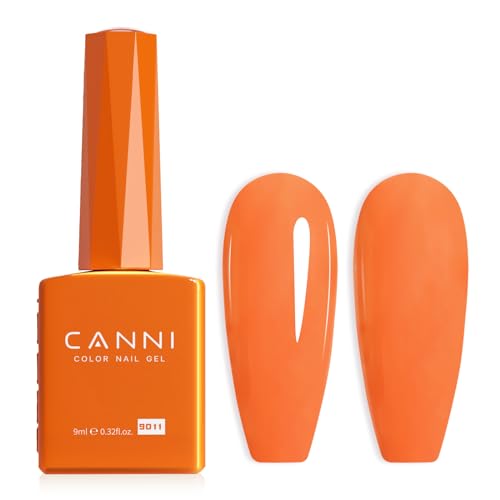 CANNI Orange Gel Nail Polish 1pcs Bright & Light Orange UV/LED Soak Off Gel High Gloss Color for DIY Manicure French Nails & Salon Use