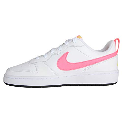 Nike Court Borough Low 2 GS Trainers BQ5448 Sneakers Shoes (UK 5.5 us 6Y EU 38.5, White Sunset Pulse Light zitron 108)3