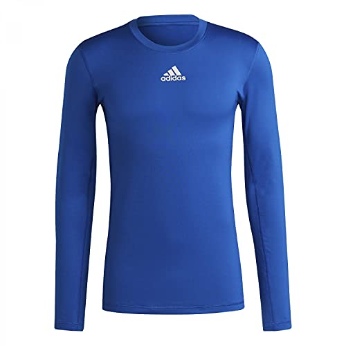 adidas Mens T-Shirt (Long Sleeve) Techfit Long-Sleeve Top Warm Long-Sleeve Top, Royblu, H23127, Size XL
