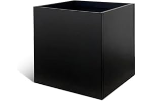 Galvanized Steel Planter Box: Black Metal Planter for Large Outdoor Plants on Clearance