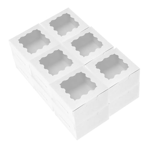Sosoport 50pcs Small Cookie Boxes with Window Versatile Cake Dessert Packaging for Treats Pastries and Takeaway at Parties Picnics Sturdy Portable Design