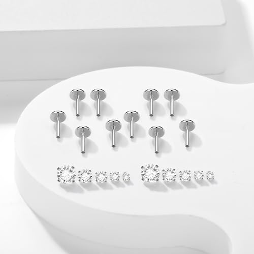 Xpircn 18G 16G Nose Rings Studs Stainless Steel Internally Threaded Labret Medusa Lip Rings Tragus Earrings Studs Piercing Jewelry4