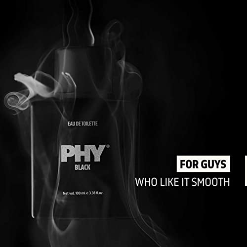 Image of Phy Black Eau de Toilette (EDT) | The Scent of Luxury | An exquisite fragrance combining rich Indian Oud & spicy Sichuan Pepper | Long lasting fragrance, Premium perfume for men, 100 ml