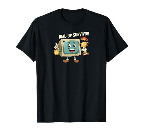 Dial-Up Survivor Retro Computer Internet Nostalgia Tシャツ