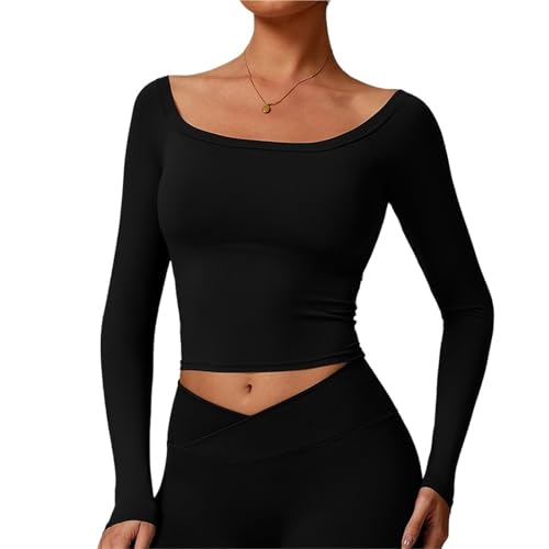 Top de pilates para exteriores y running, camiseta de yoga de manga larga para mujer