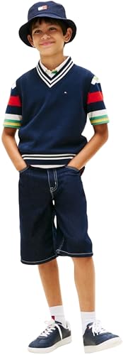 Tommy Hilfiger Chandail sans Manche Garçon : Style Varsity Rétro Chic
